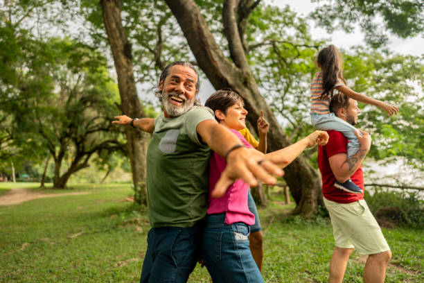 istock Family dancing on the public park 2152730874