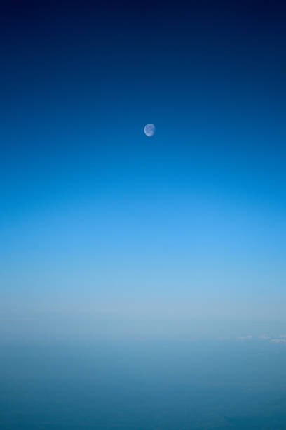 Beautiful space View of  Earth with Clouds Beneath a Serene Dark Sky and Horizon
