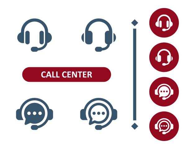 ilustrações de stock, clip art, desenhos animados e ícones de call center icons. customer service, customer support, headset, headphones, chat bubble, speech bubble icon - atendimento