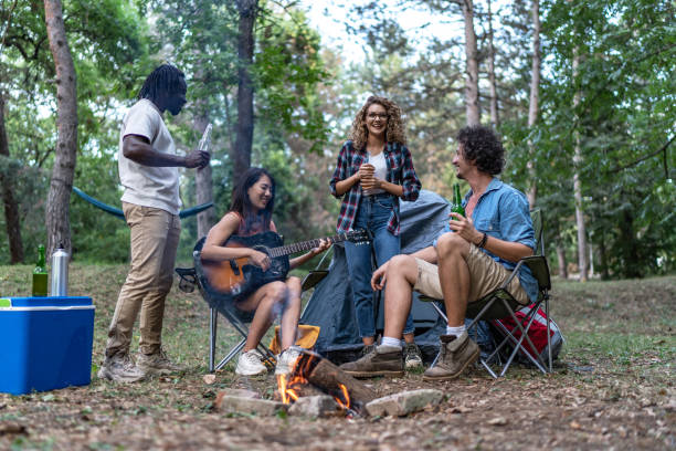 istock Young people having fun together at camping 2152740307