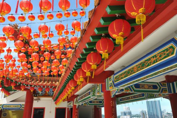 istock chinese red lanterns display at temple festival during daytime 2152743092