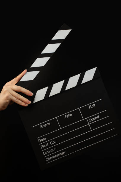 istock Hands with clapperboard, camera clap, scene production, Hollywood 2152751664