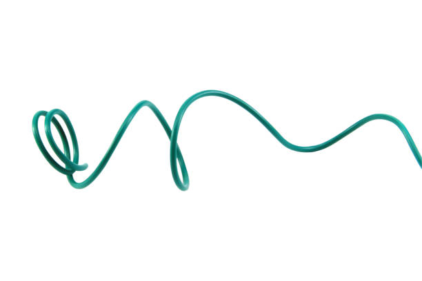 istock green wire cable of usb and adapter isolated on white background with clipping path.Electronic Connector.Selection focus. 2152751881