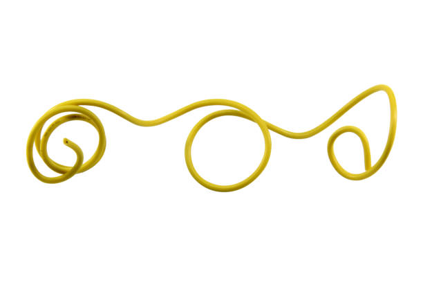 istock yellow wire cable of usb and adapter isolated on white background with clipping path.Electronic Connector.Selection focus. 2152751898
