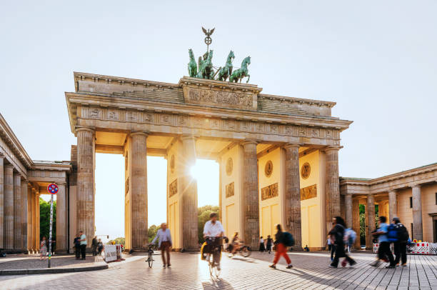 istock Sunset View of Brandenburg Gate with Bustling Visitors 2152755496
