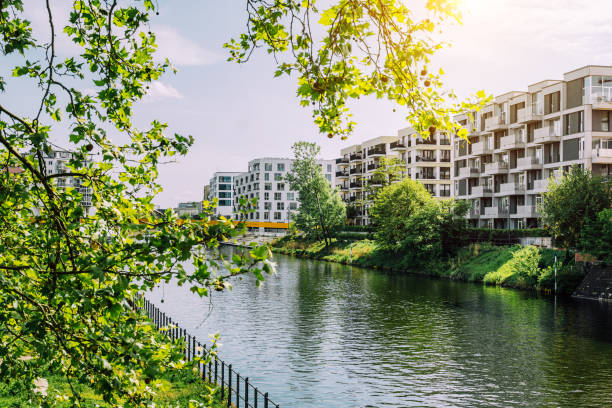 istock Modern Apartments Along River in Berlin on Sunny Day 2152759103