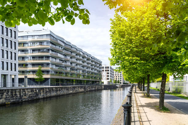 istock Modern Riverside Apartments in Berlin Under Summer Sun 2152759845