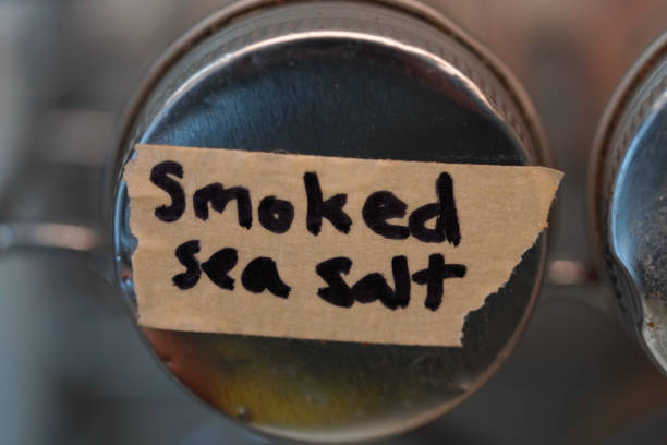 istock Smoked Sea Salt Masking Tape on Jar 2152760987