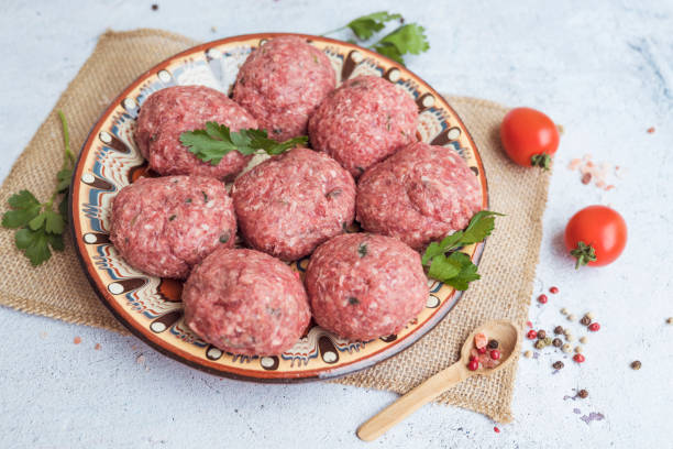 istock Homemade Beef raw meatballs 2152763542