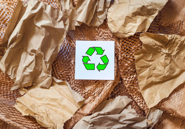 istock Reusable paper and cardboard for packing and recycle sign 2152763572
