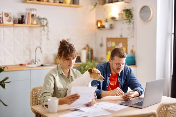 istock Man and woman paying something online 2152765833