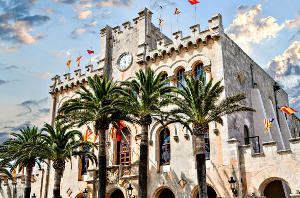 Ciutadella Town Hall, Menorca. Former palace of the Arab governor and Royal Palace under the Crown of Aragon. Menorca, Balearic Islands, Spain