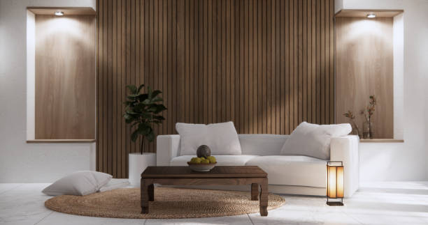 istock sofa armchair minimalist design muji style.3D rendering 2152774274