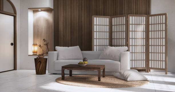 istock sofa armchair minimalist design muji style.3D rendering 2152774373