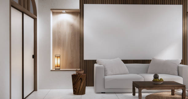 istock sofa armchair minimalist design muji style.3D rendering 2152774379
