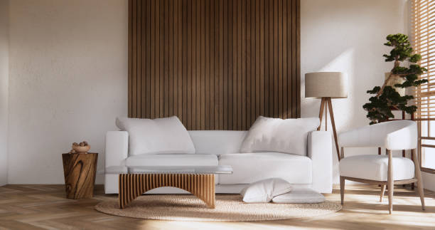 istock sofa armchair minimalist design muji style.3D rendering 2152774721