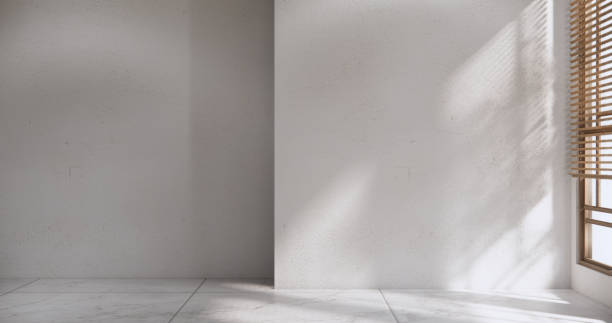 istock Mock up interior concept Empty room wood docoration wall on granite floor. 2152775521