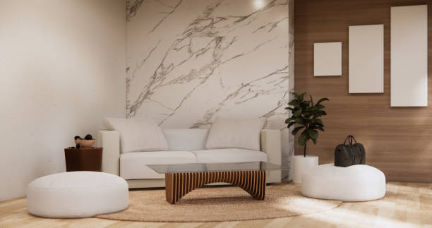 istock sofa armchair minimalist design muji style.3D rendering 2152775832