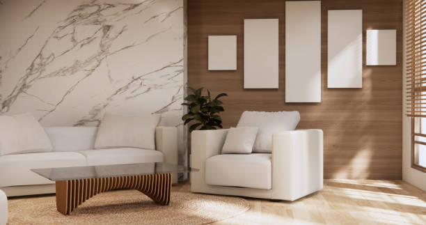 istock sofa armchair minimalist design muji style.3D rendering 2152775898