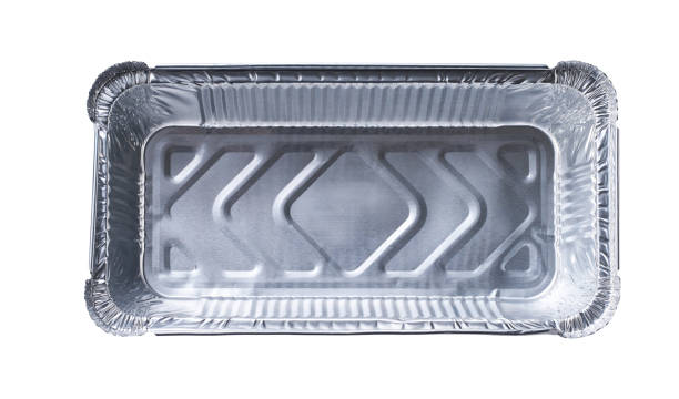 istock Empty disposable aluminium foil baking dish isolated on white background top view. 2152779017