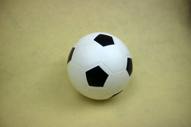 istock a small white and black toy rubber ball 2152779805