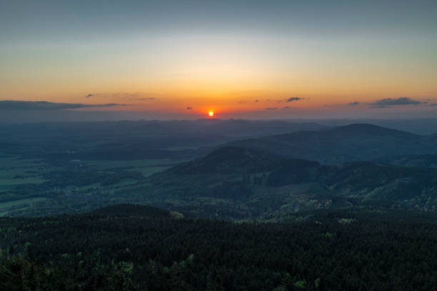 istock View from Jested hill on spring fresh landscape with color sunset 2152785823