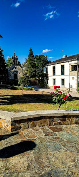 istock Park and church in Portomarin 2152786014