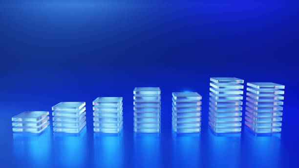 istock 3d rendered chart in blue colors on a neutral background. 2152786900