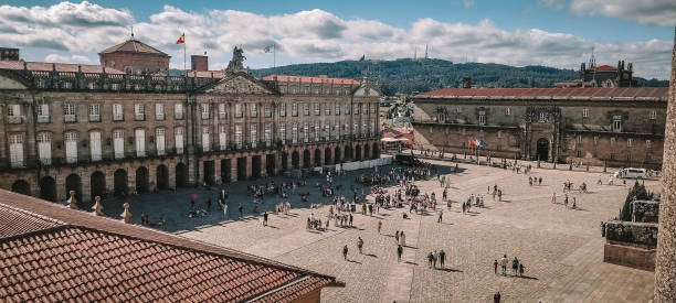 Aerial image of the main square of Santiago de Compostela