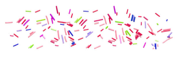 istock Sweet sugar pastel multicolored sprinkles pile, granules scattered isolated on white background, top view 2152788060