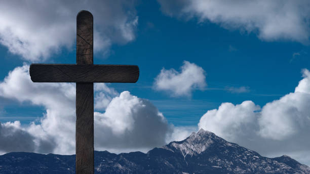 Young woman climber stands on mountain summit, Dolomites