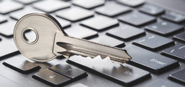 istock phishing, hacking personal data and money , key and hook on computer keyboard. 2152792097