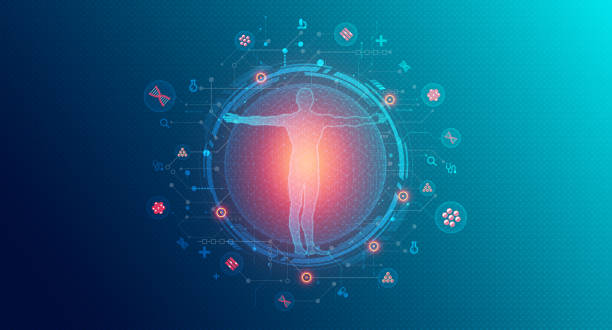 ilustraciones, imágenes clip art, dibujos animados e iconos de stock de cell and gene therapies - conceptual illustration - terapia-medicina-alternativa