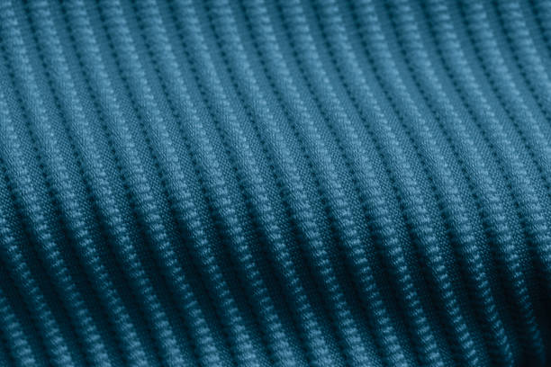 istock Closeup of blue corduroy cloth as patterned textured background 2152800295