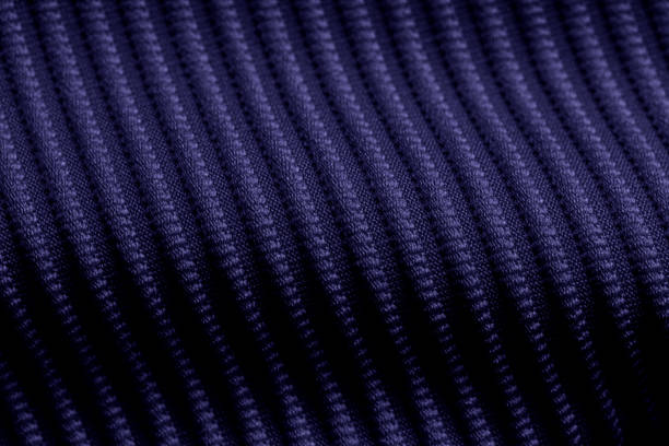 istock Closeup of blue violet corduroy cloth as patterned textured background 2152800414