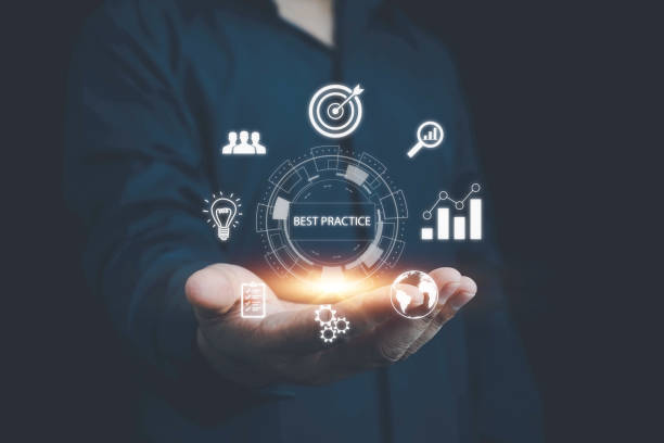 istock Businessman pressing Best Practice, Business, Technology, Internet and network concept. Best practice.Best practice concept. Manager (businessman, coach, leadership) plan to apply best practice method 2152812972