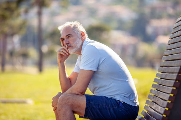 istock Pensive middle age man portrait outdoors 2152814603