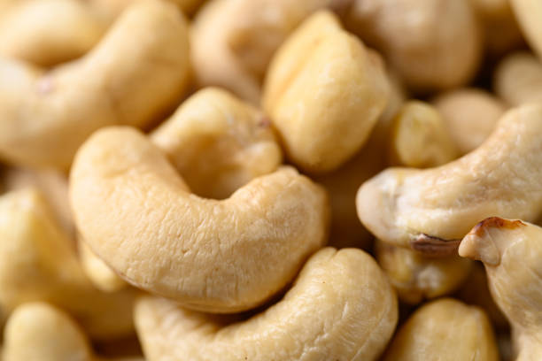 Raw cashew nuts texture background, Food ingredient
