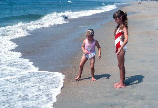 Cape Hatteras NS - Girls on the Beach - 1987. Scanned from Kodachrome 64 slide.
