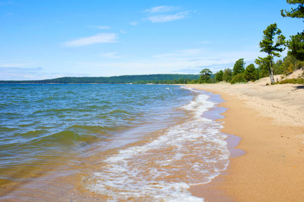 istock Beautiful sandy beach on a sunny summer day,Lake Baikal 2152825306