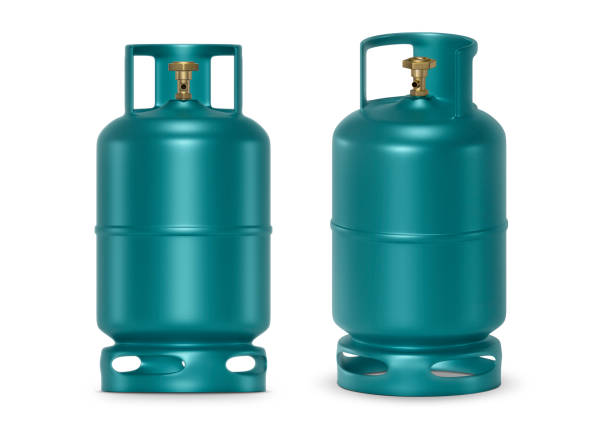 istock Green gas tanks isolated on white background 2152826197