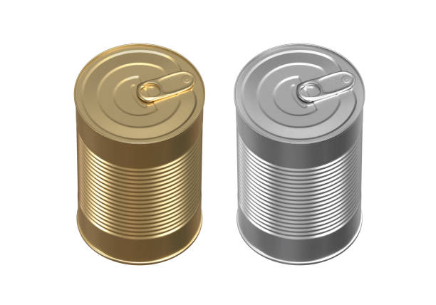 Metal food can. on white background