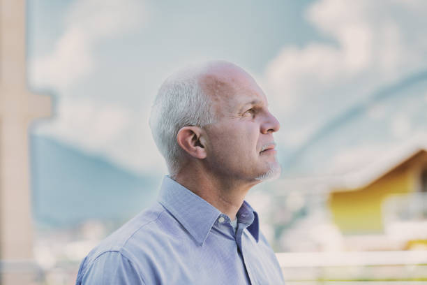 istock Serene mountains backdrop contemplative man outdoors 2152828691