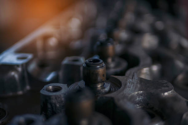 Mechanic tools engineering equipment car auto repair shop with copy space. Blurred background mechanical service. Heavy screw grungy rusted wrenches dirty screwdriver object. Industrial hardware set