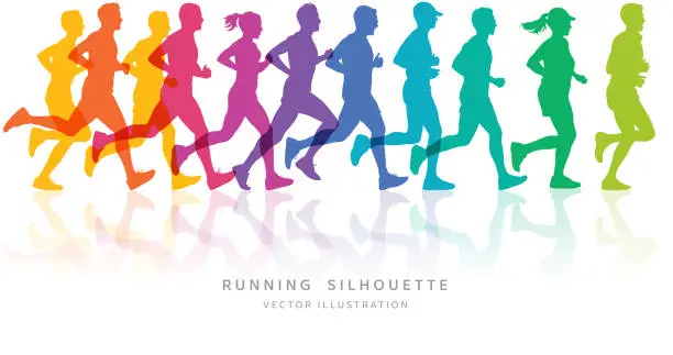Laufende bunte Vektor-Silhouette. Laufende bunte Vektor-Silhouette.