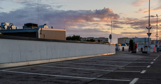 istock Empty rooftop parking in an urban space. 2152837947
