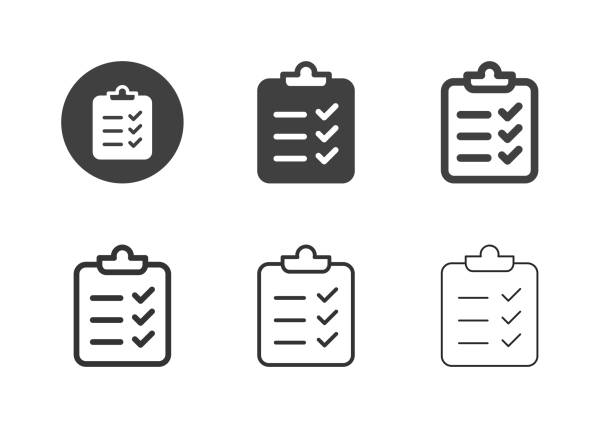 Checklist Clipboard Icons - Multi Series vector art illustration