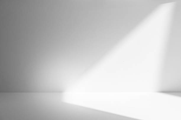 istock Wall interior background, studio and backdrops show products.with shadow from window color white . background for text insertion and presentation product 2152841761