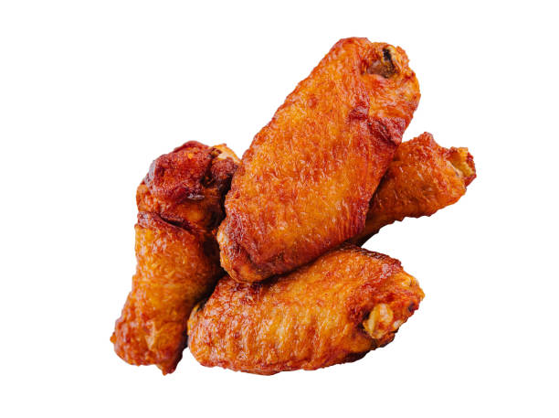 istock Crispy fried chicken wings isolated on white 2152842497