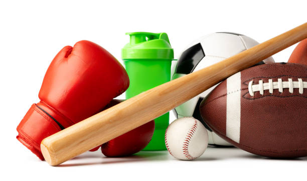 istock Assorted sports equipment isolated on white background 2152843497